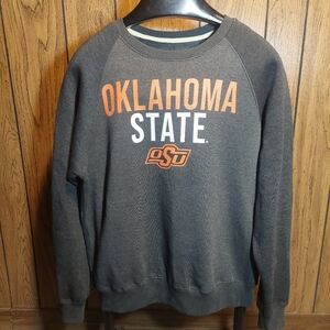 Oklahoma State Cowboys Men's Gray Sweatshirt Crew Neck Large Campus Lab